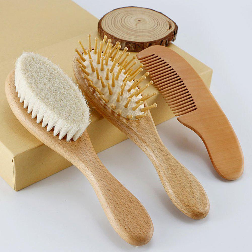 Set de Cepillos para Bebé - Madera - 3 Piezas