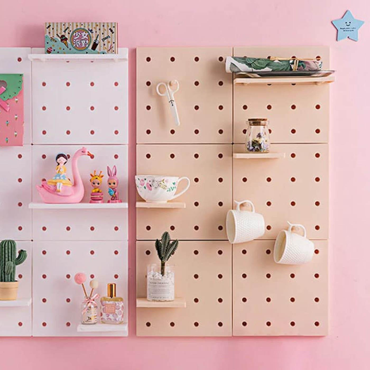 Wall Mounted Storage Shelf, Customizable - Beige