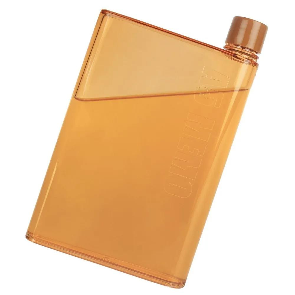 Flat Water Bottle, A5 Memo - Orange
