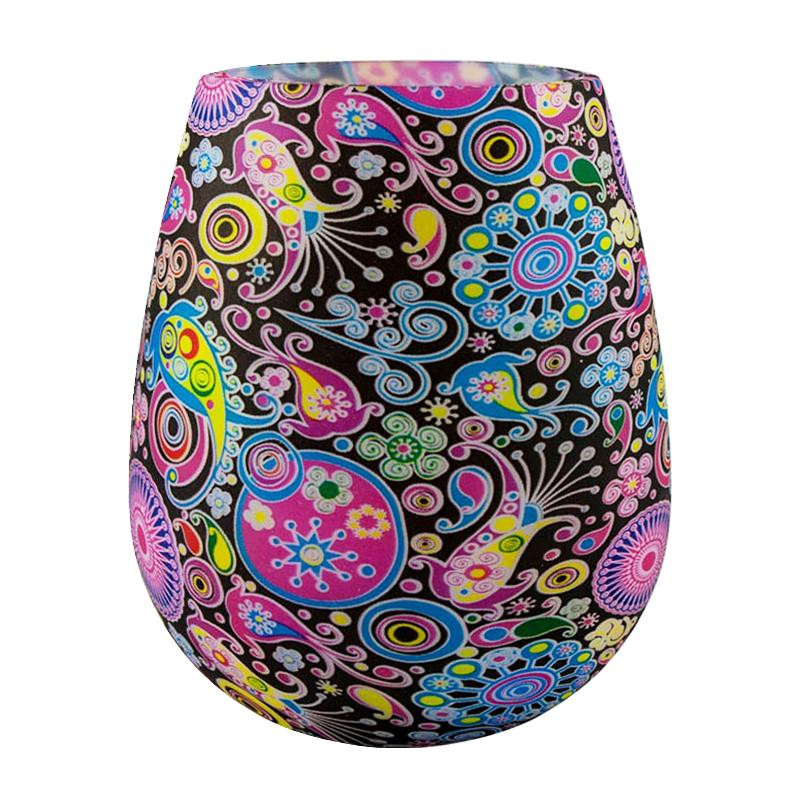 Silicone Drinking Glass with Pattern - Floral