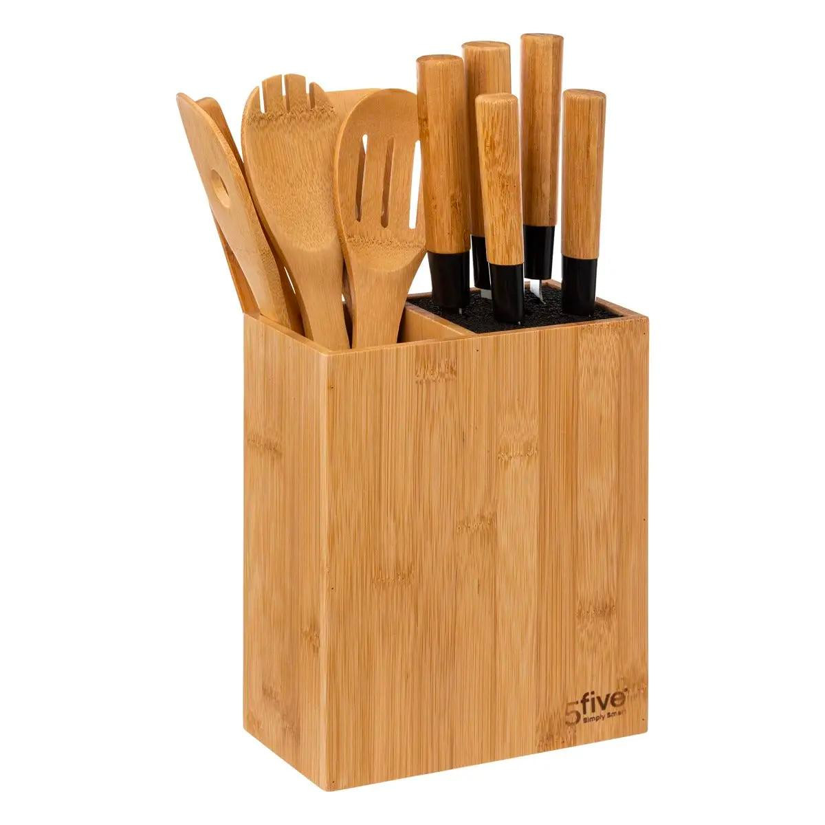 Set Coltelli e Utensili da Cucina - Bambù - 11 Pezzi