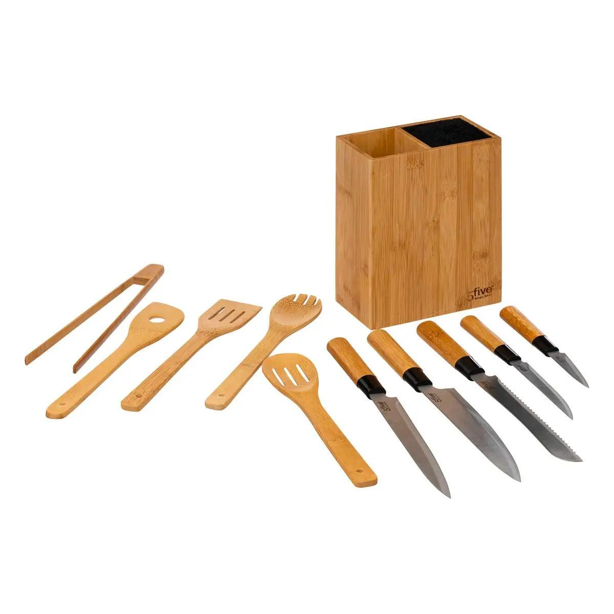 Set Coltelli e Utensili da Cucina - Bambù - 11 Pezzi