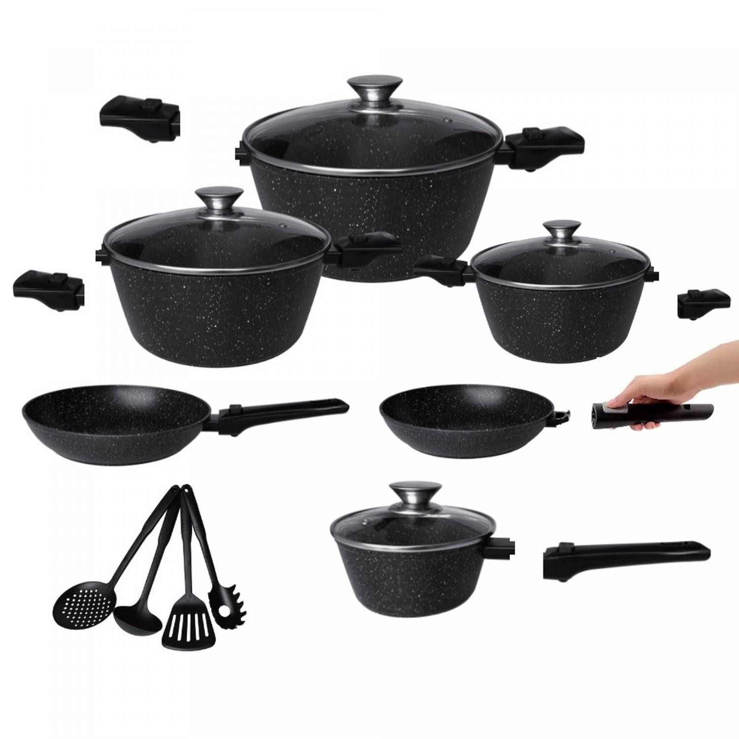 Conjunto de panelas e utensílios - 14 peças