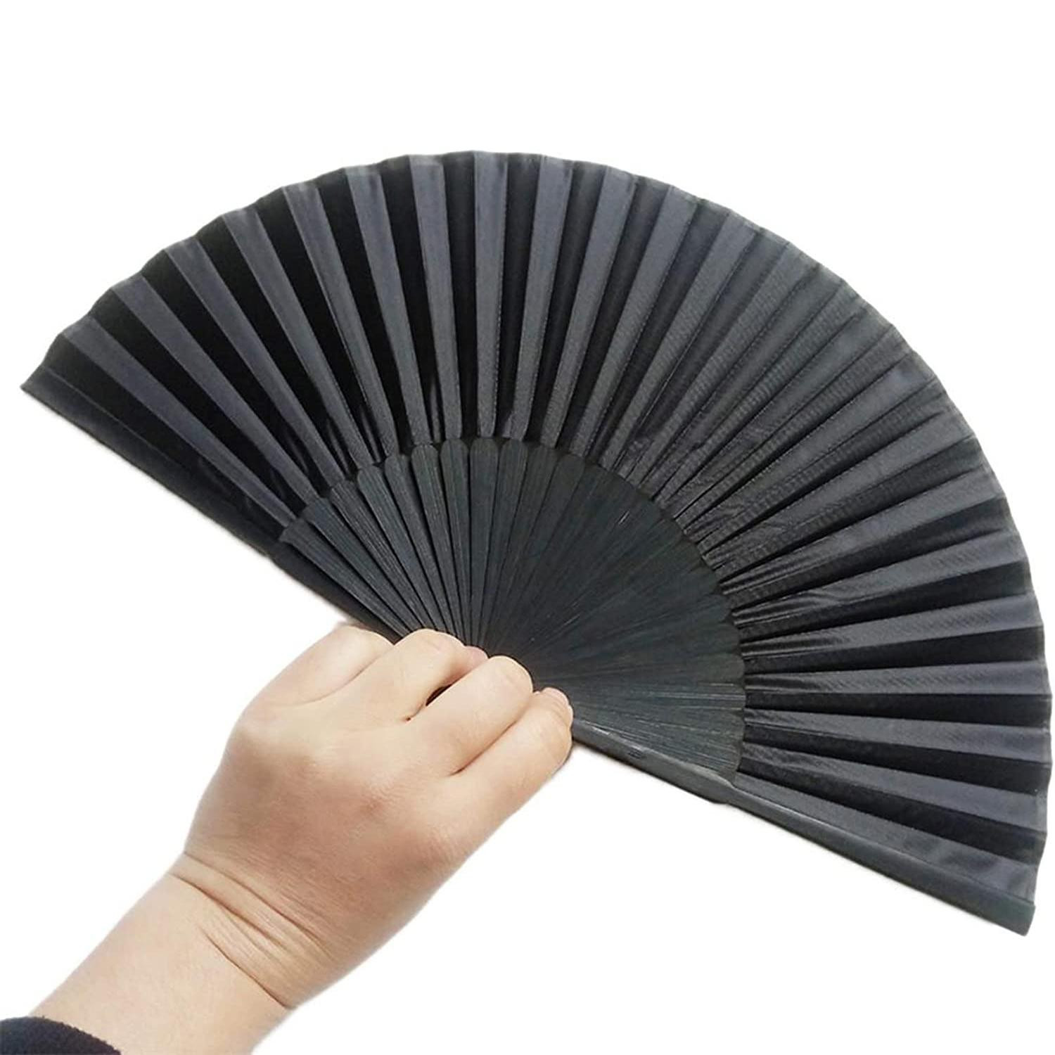 Éventail à main, style chinois - Noir