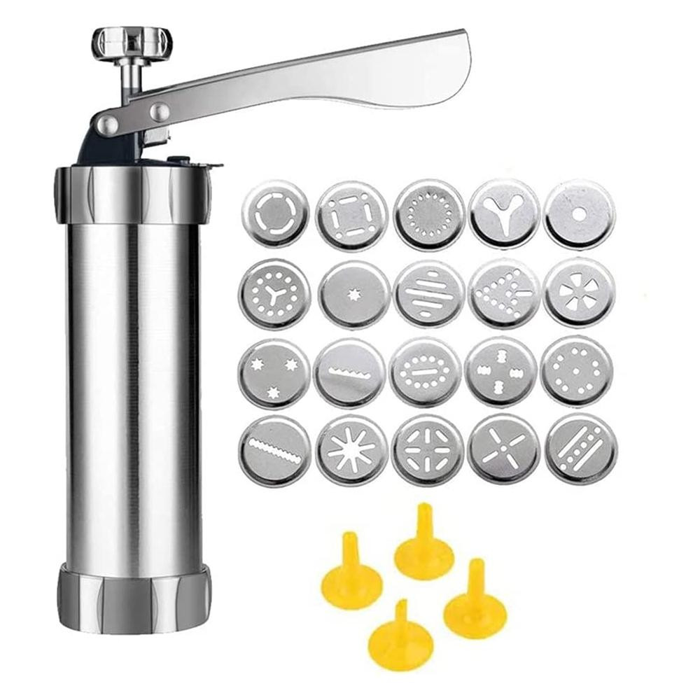Practical cookie press with 24 nozzles