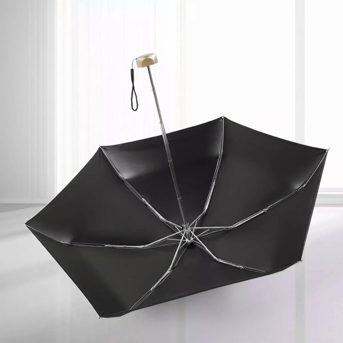 Mini guarda-chuva com proteção UV - Preto