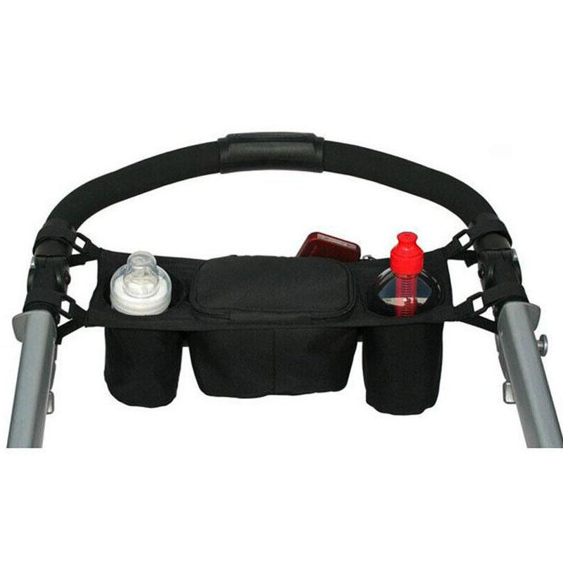 Stroller storage with cup holder