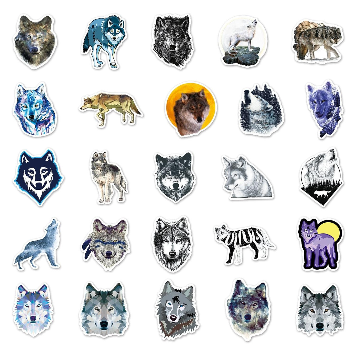 Stickers - wolves - 50 pcs