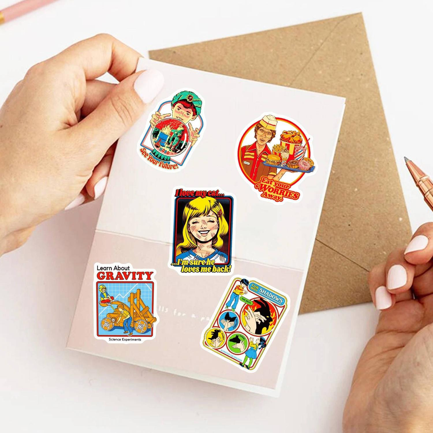 Stickers retro - 50 st