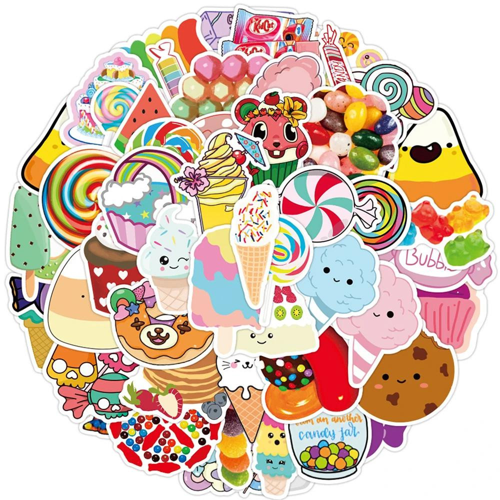 Stickers - candy - 50 pcs