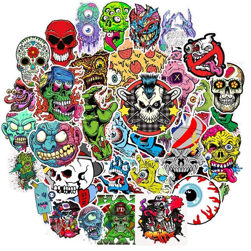 Stickers - horror - zombies - 50 pcs