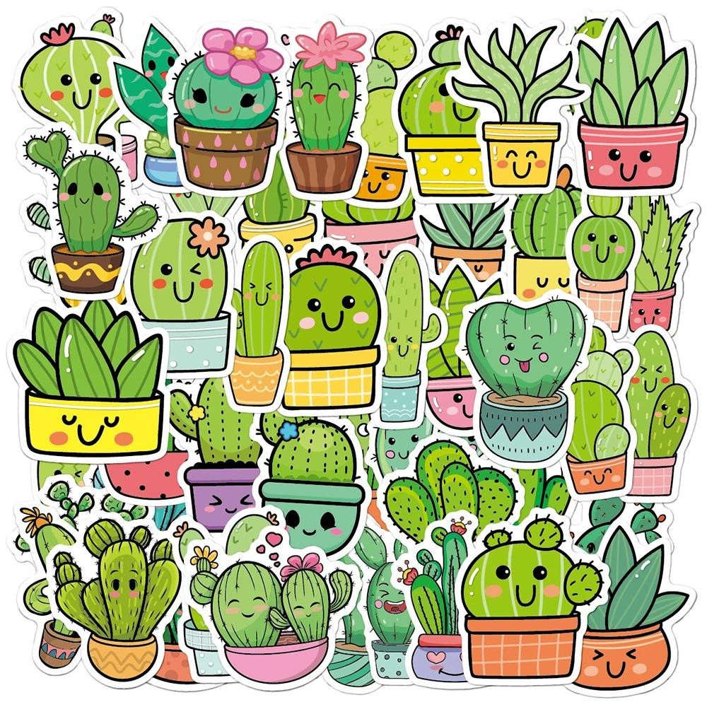 Stickers - cacti - 50 pcs