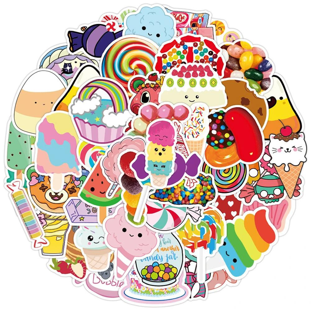 Stickers - candy - 50 pcs