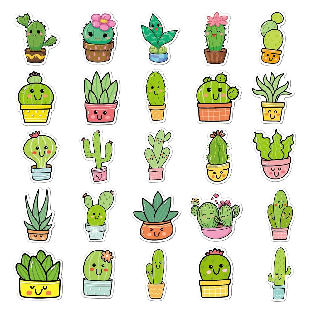 Pegatinas - cactus - 50 piezas
