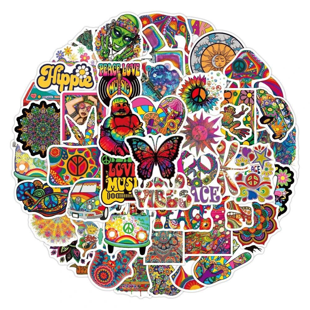 Stickers - hippie - 50 st