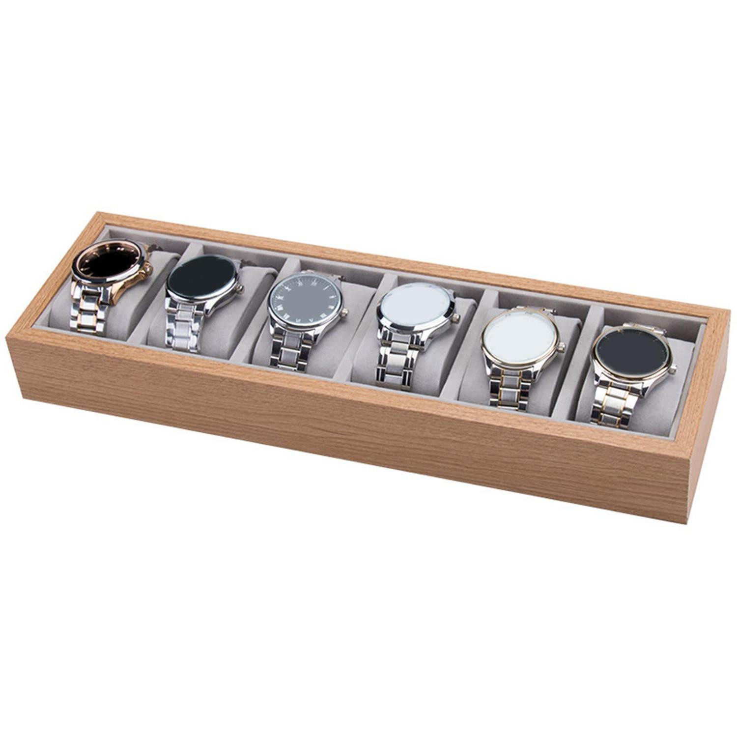 Clockbox hout - 6 vakken