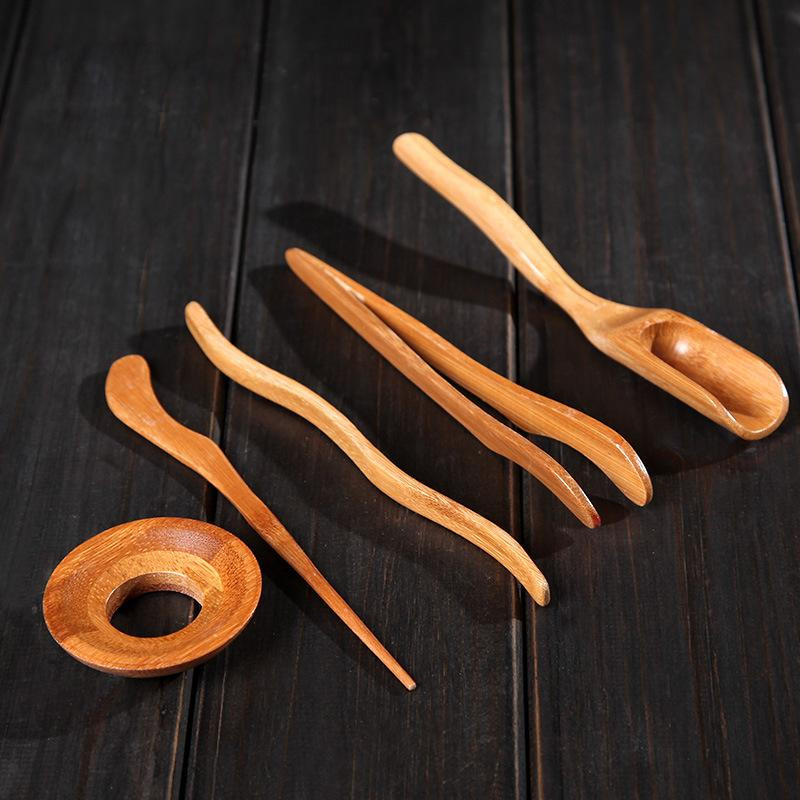 Set bamboe spullen - thee - 5 st