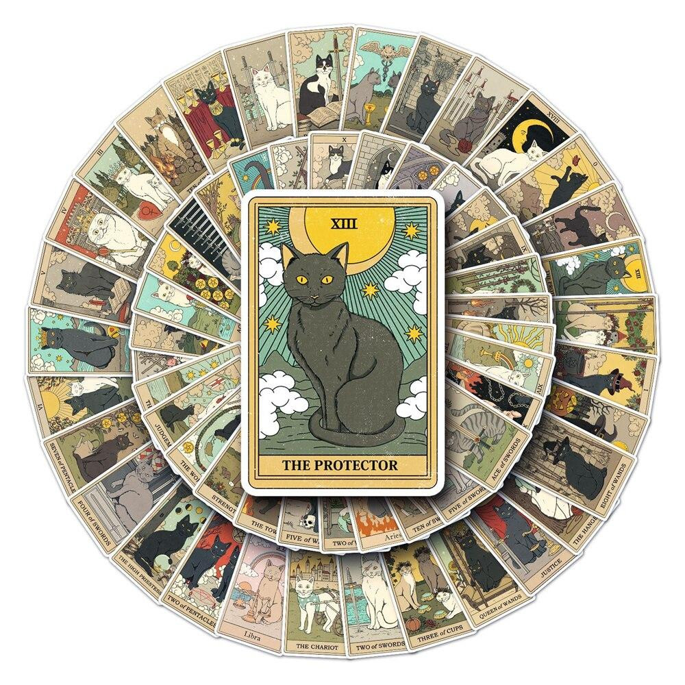 Stickers - cats - Tarot - 62 pcs