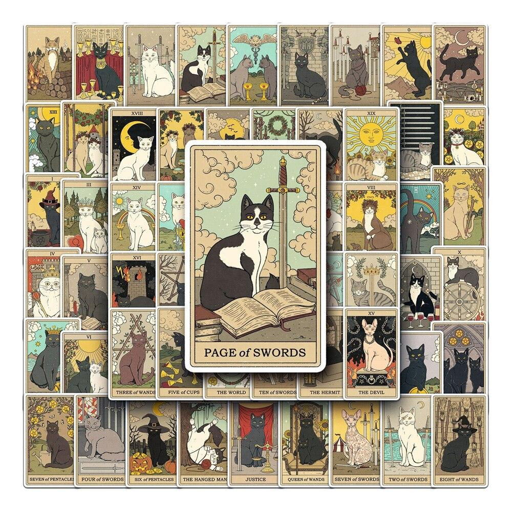 Stickers - katten - Tarot - 62 st