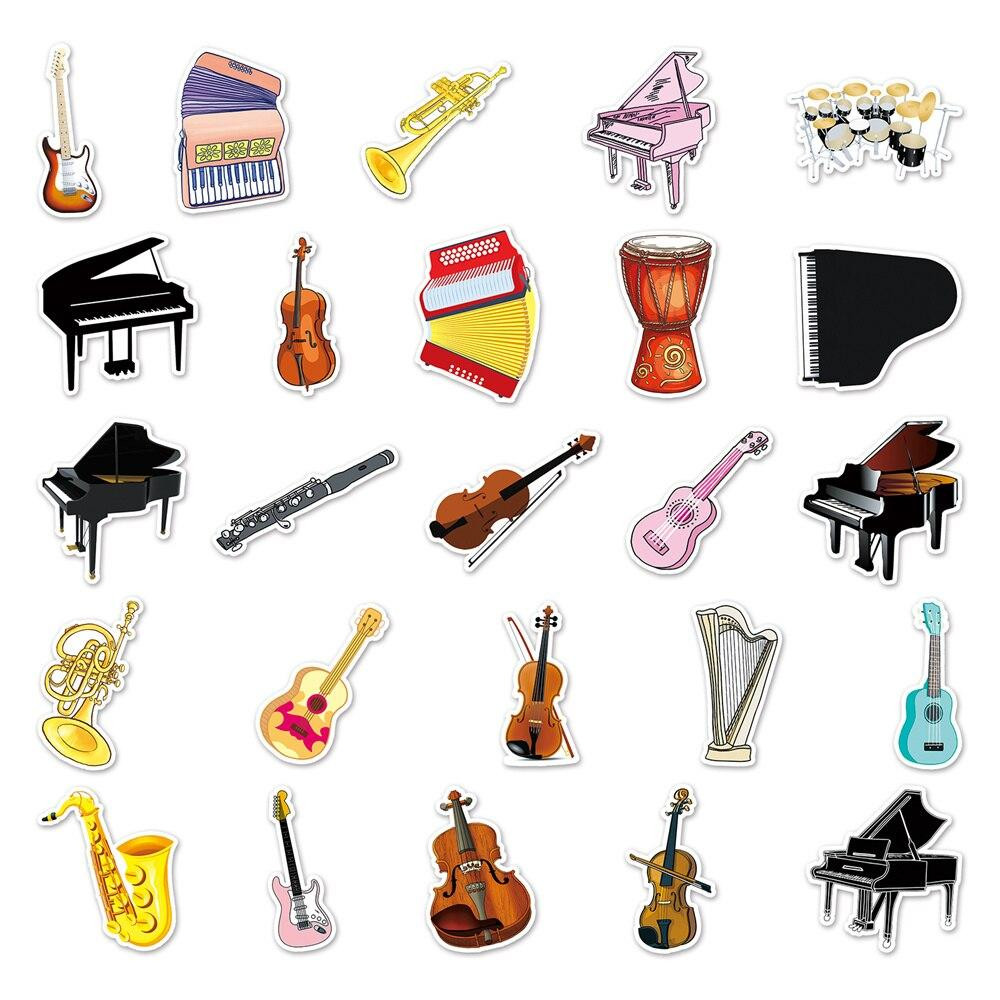 Stickers - musical instruments - 50 pcs