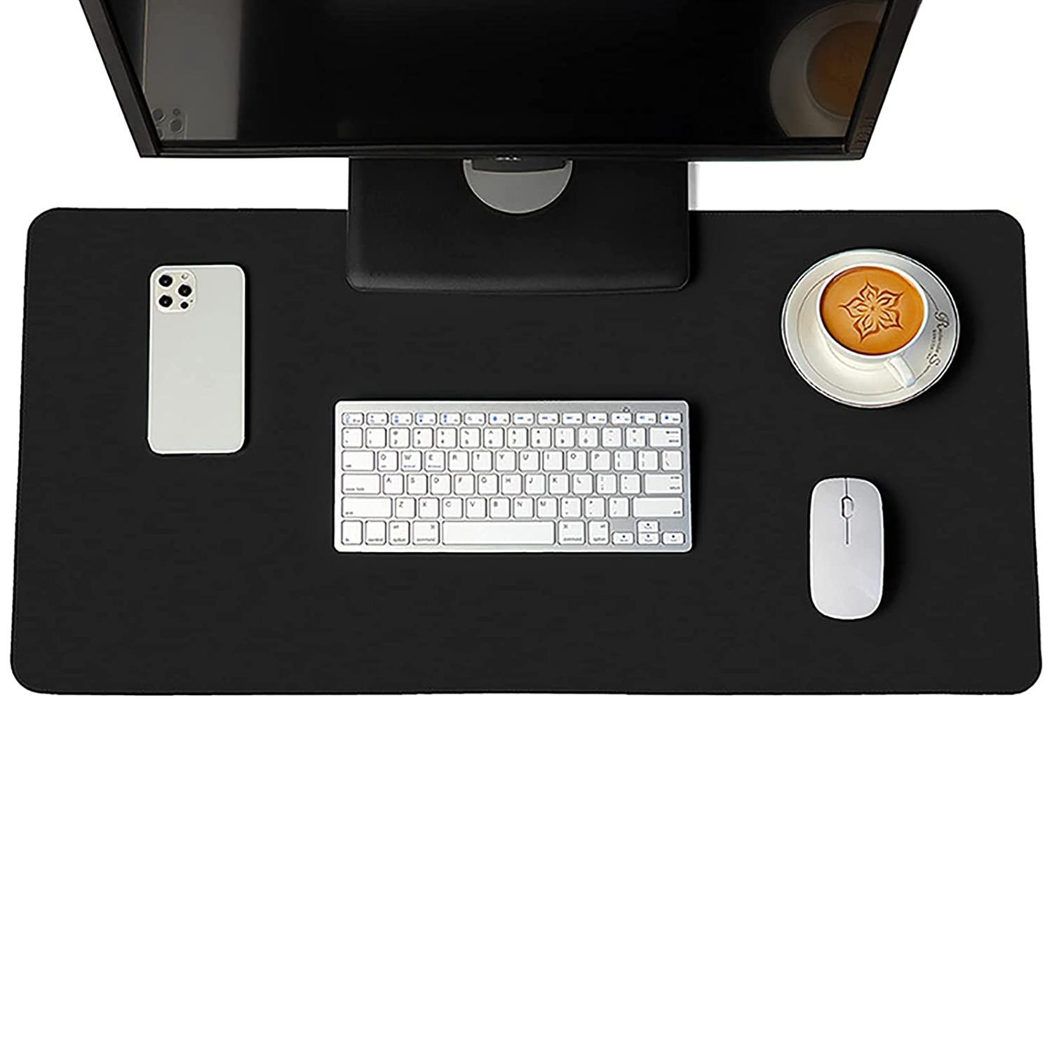 Large Desk Pad - Black - artificial leather