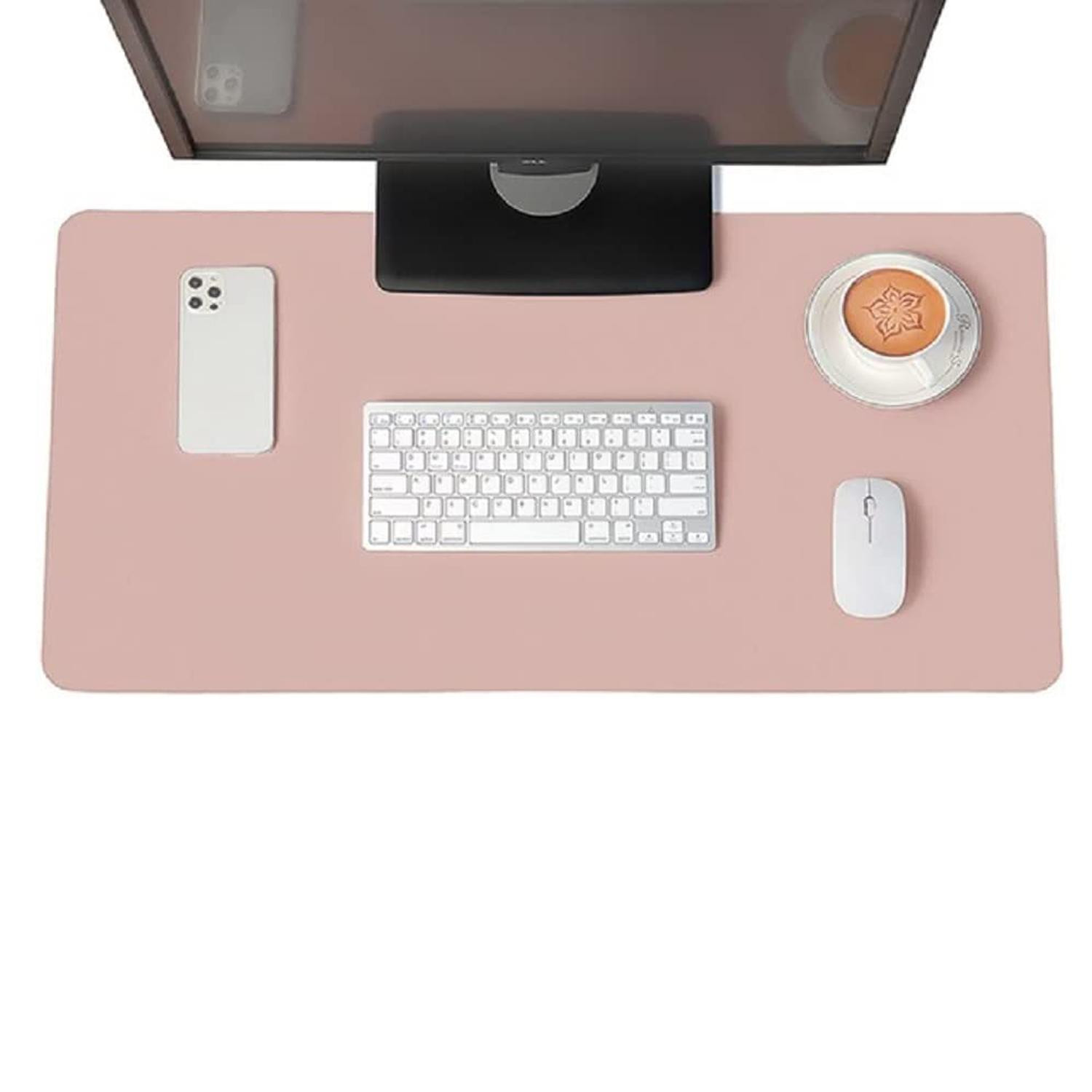 Large Desk Pad - Pink - artificial leather
