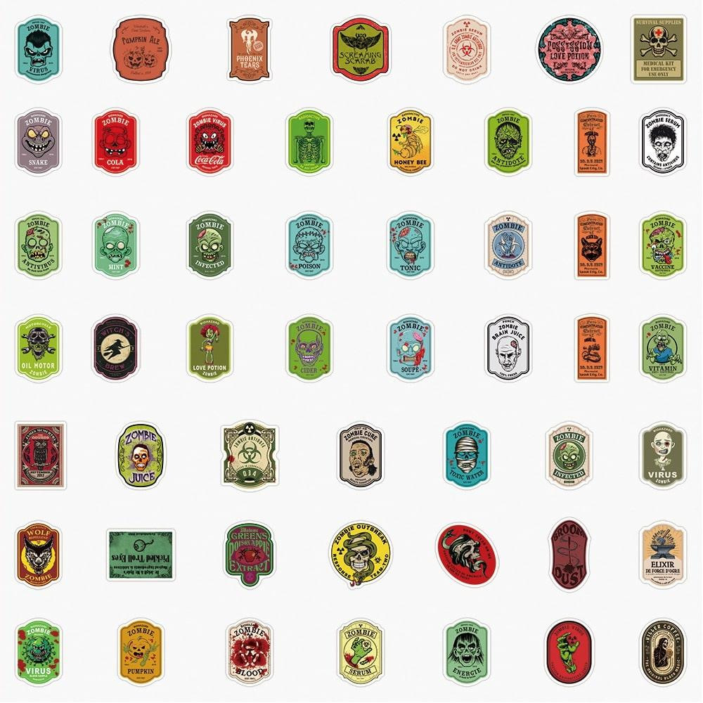 Pegatinas - terror - 50 piezas