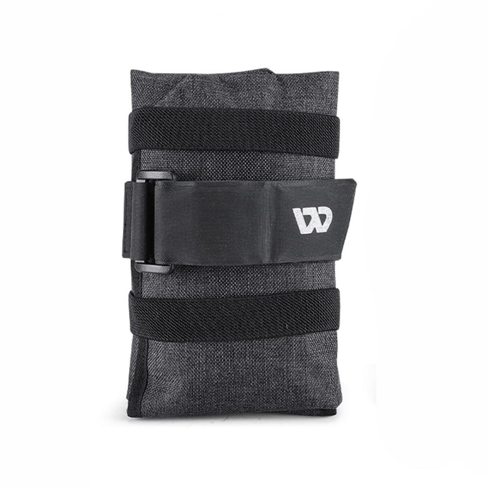 Foldable storage bag for bicycle saddle - gray
