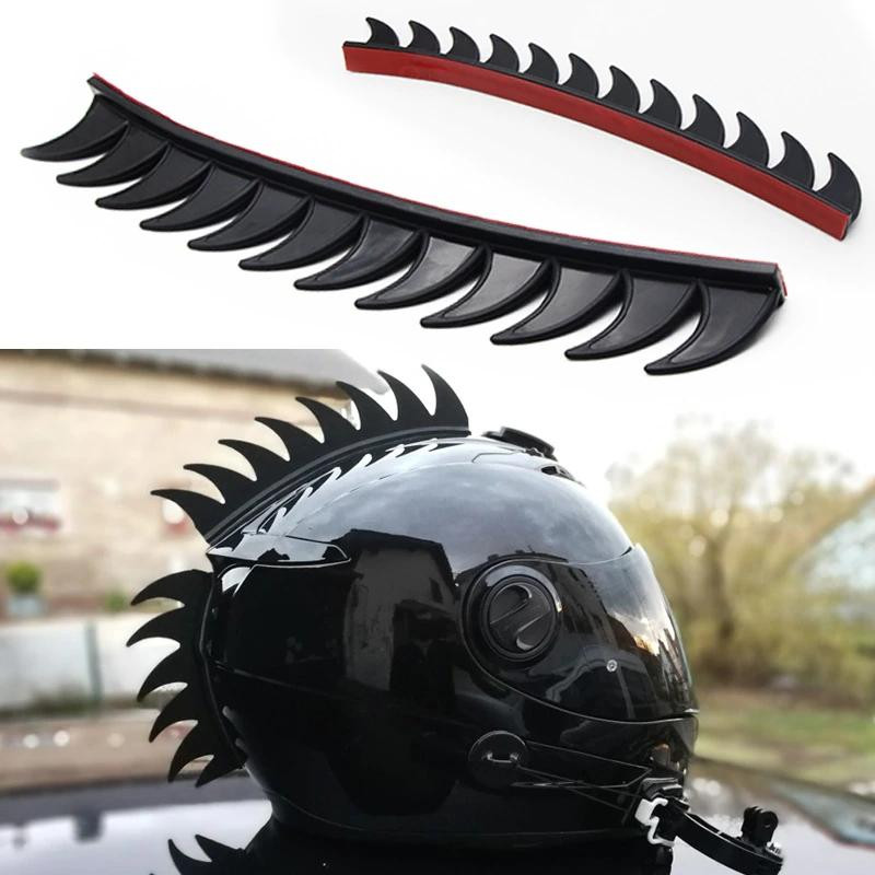 Mohawk in rubber - helmversiering - zwart