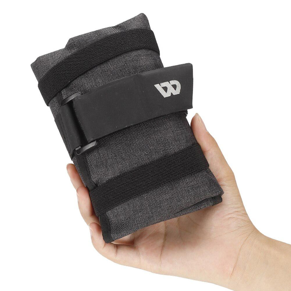 Foldable storage bag for bicycle saddle - gray