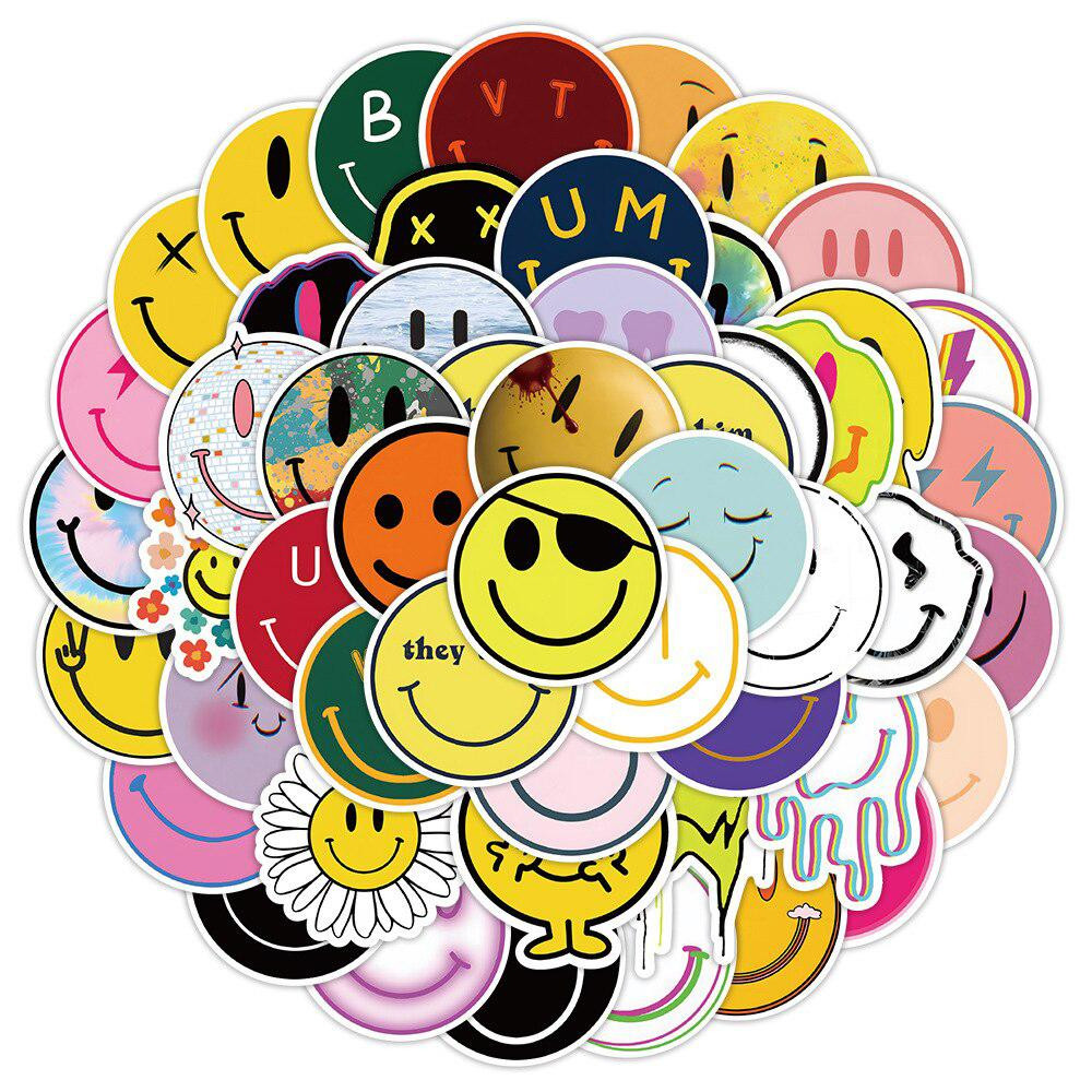 Aufkleber - Smiley - 50 Stk