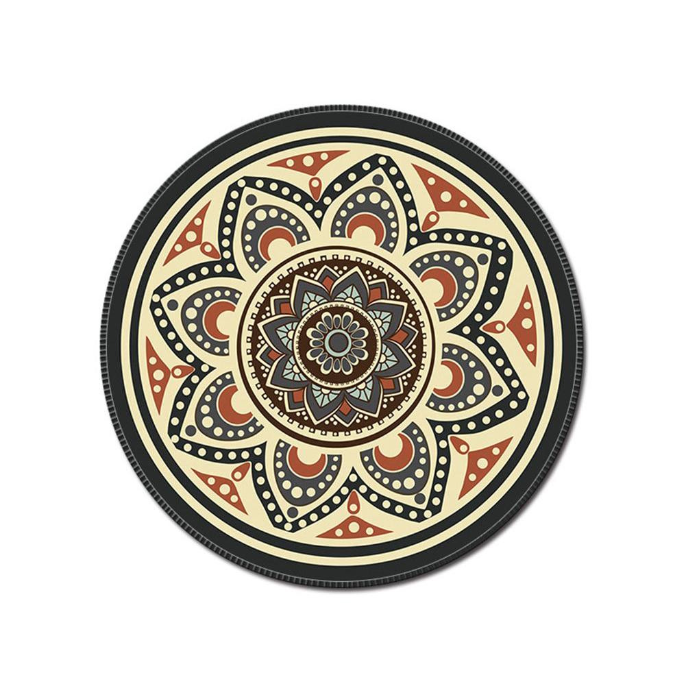 Round mouse mat with bohemian pattern