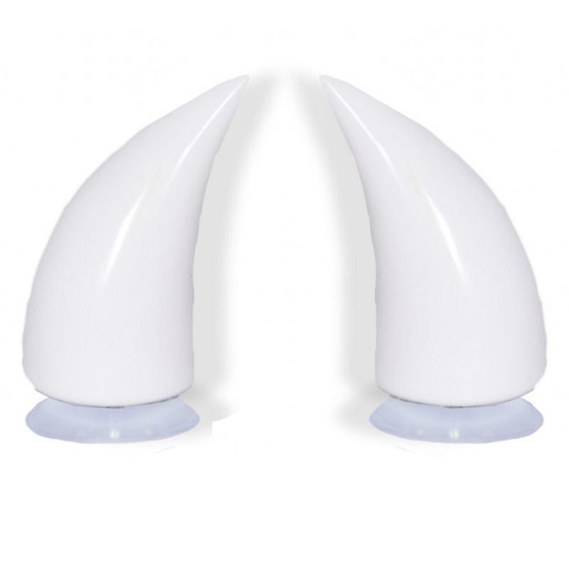 Decor for motorcycle helmet - white devil horns