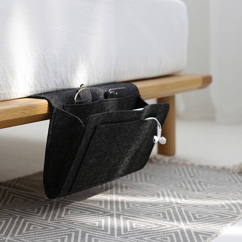 Smart bed storage - textile - gray