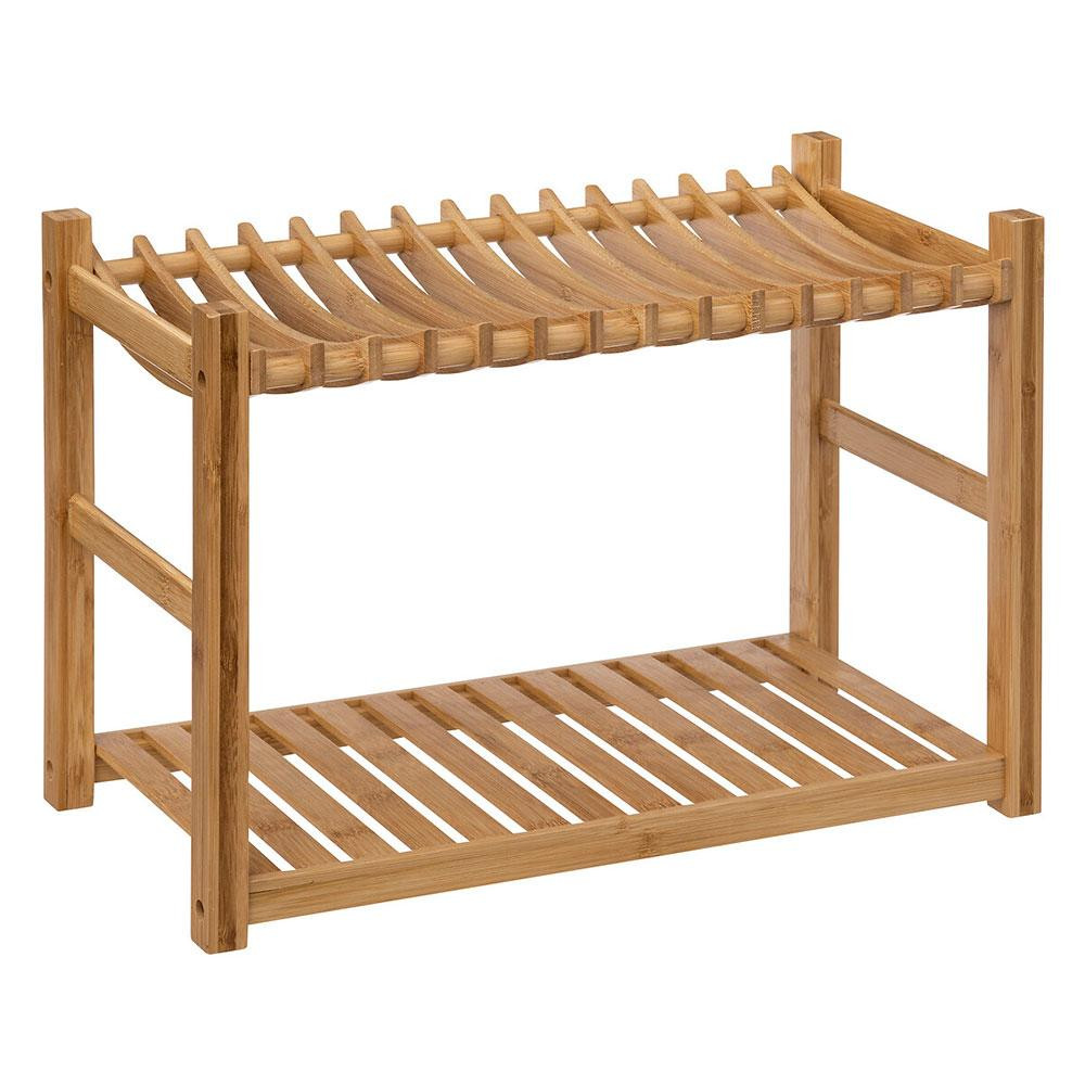 Disk rack - bamboo - 2 floors