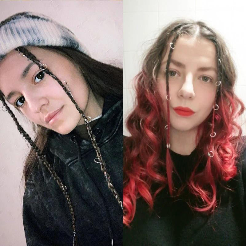 Anelli per capelli 50 pz - argento