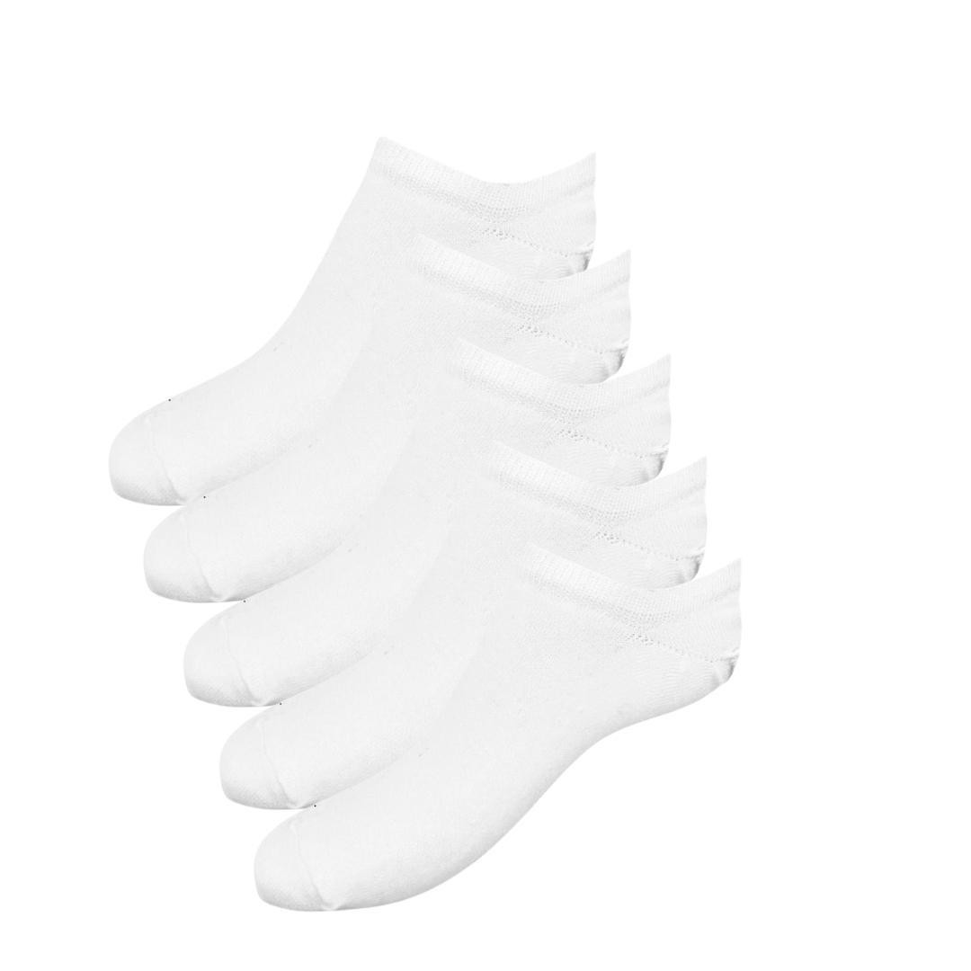 Ankle socks cotton - white - 5 -pack - size. 41-45