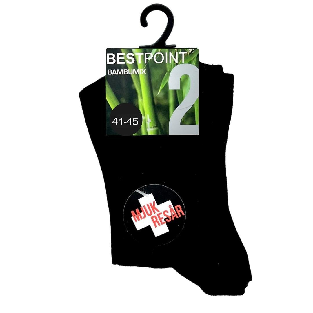 Socks in bamboo - black - 2 -pack - size. 41-45