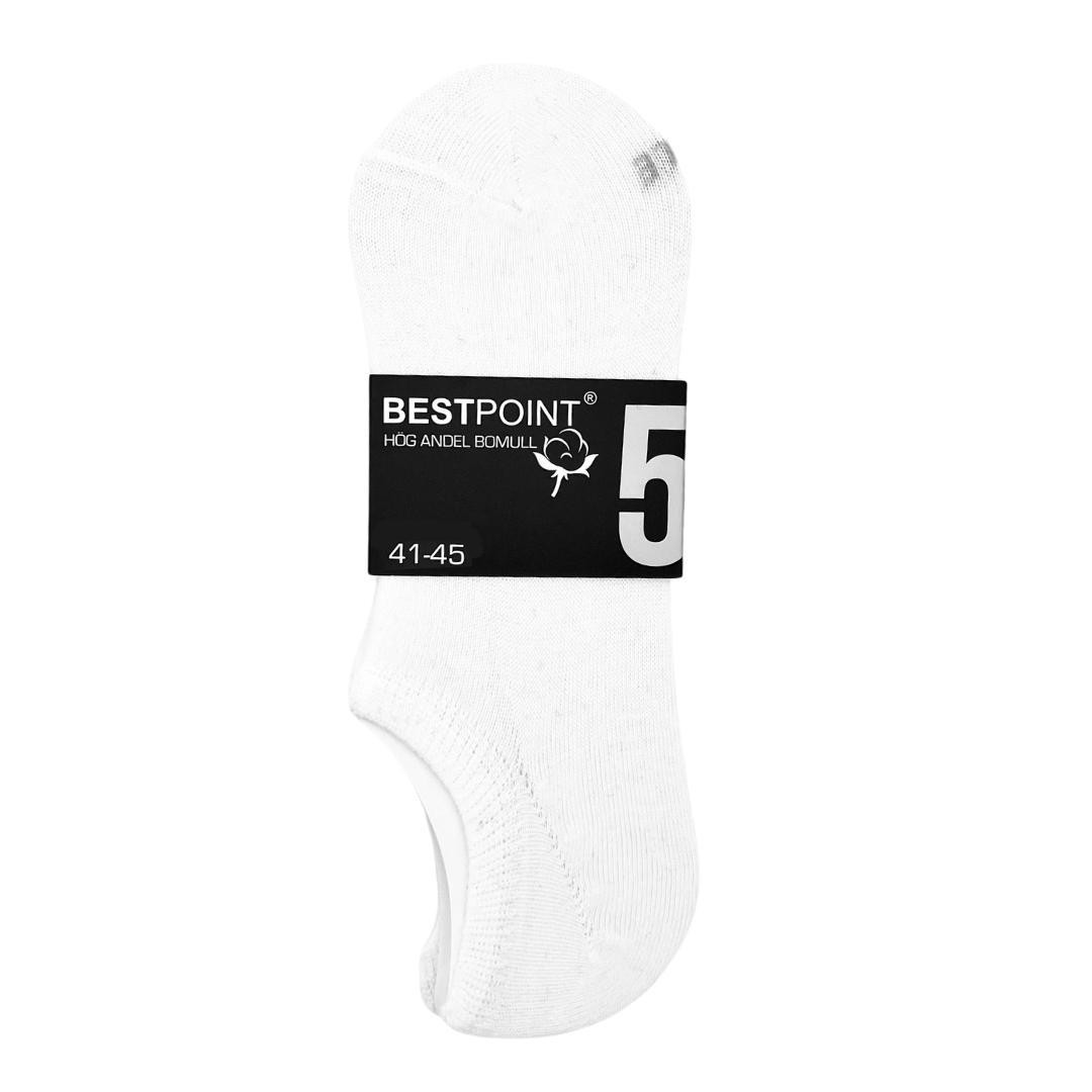 Ankle socks cotton - white - 5 -pack - size. 41-45