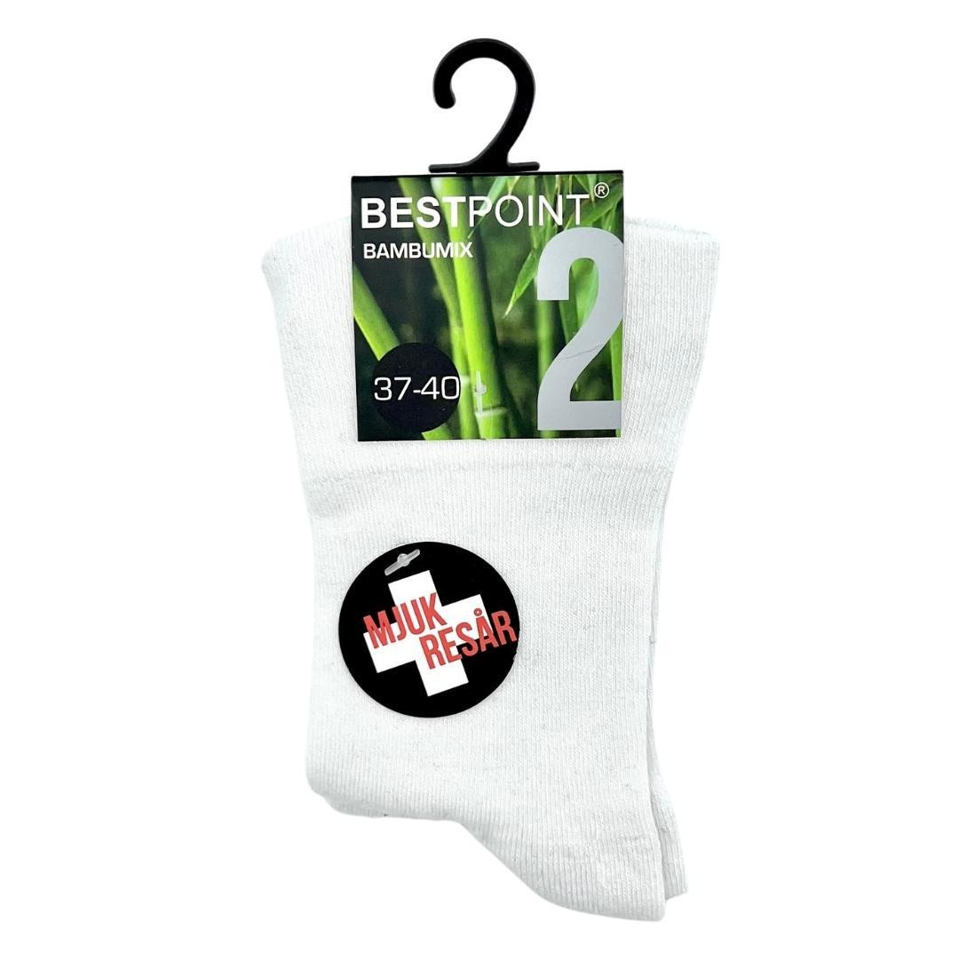 Socks in bamboo - white - 2 -pack - size. 37-40