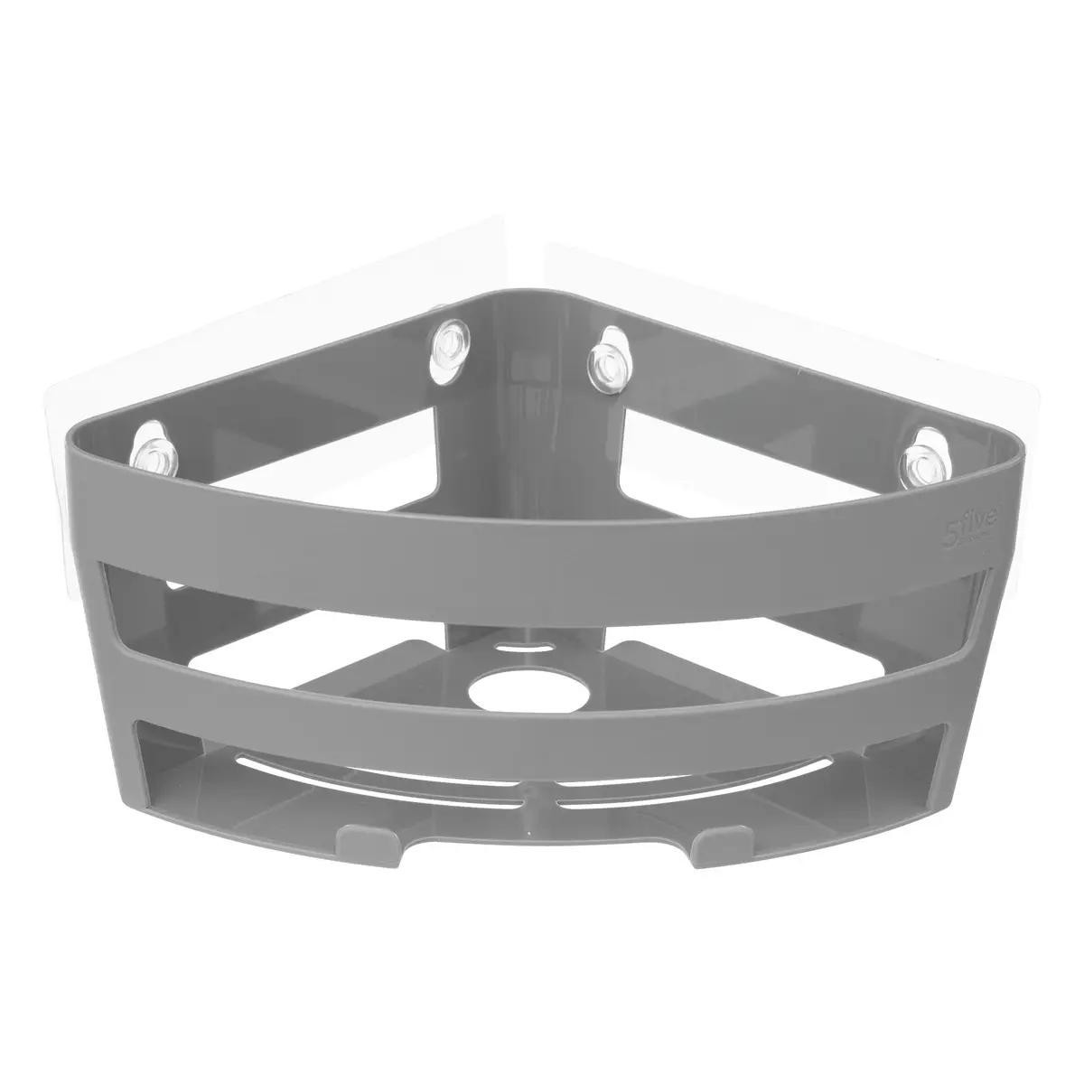 Corner shelf for shower - suction - gray