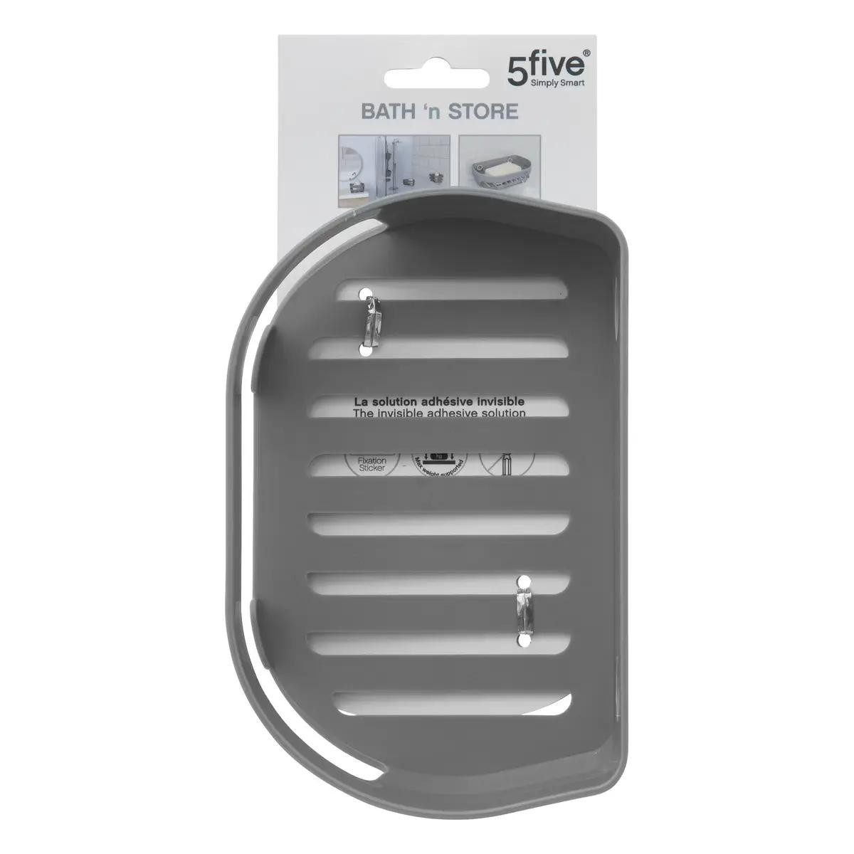 Small shower shelf - suction - gray