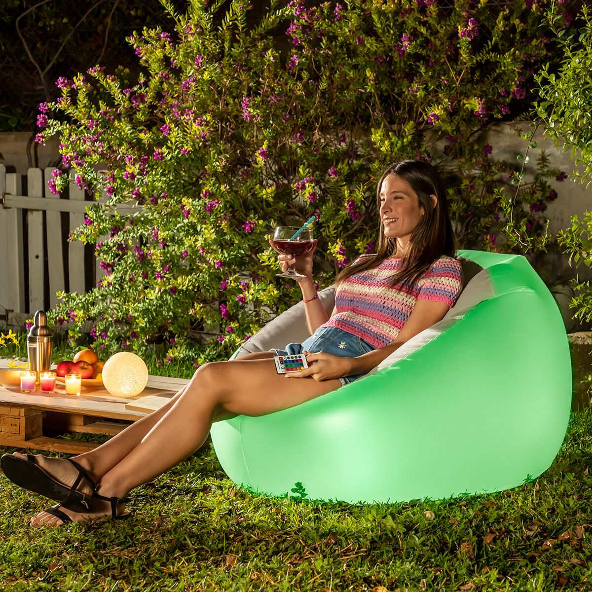 Fauteuil gonflable avec éclairage LED