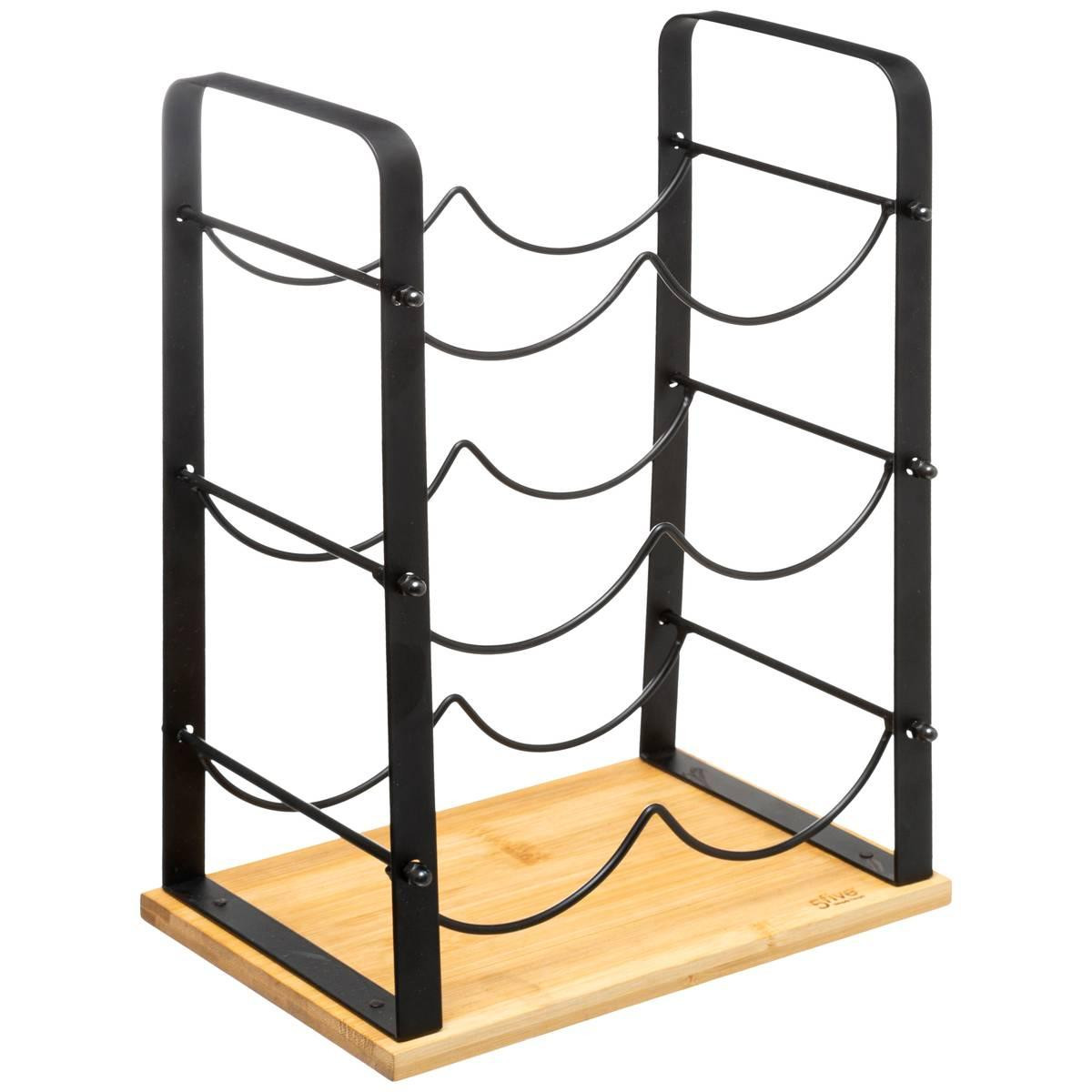 Bottle rack for 6 bottles - black