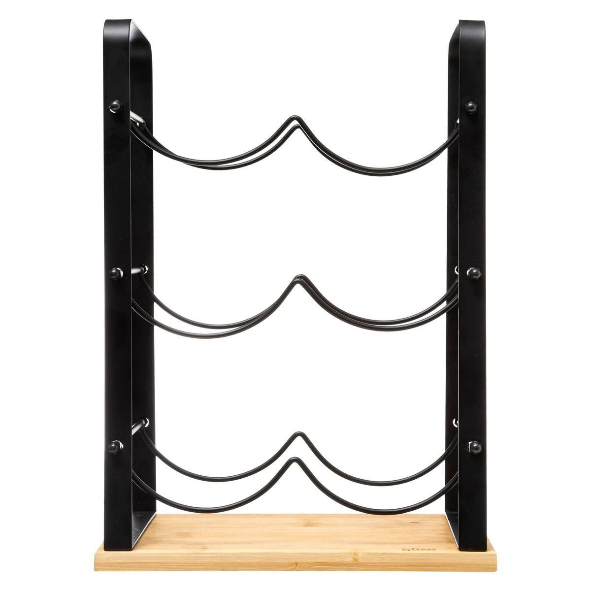 Bottle rack for 6 bottles - black