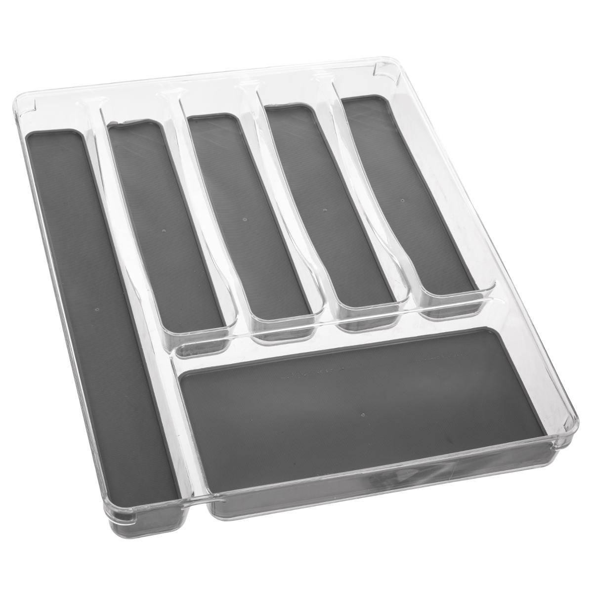 Schneidebox mit 6 Fächern - grau