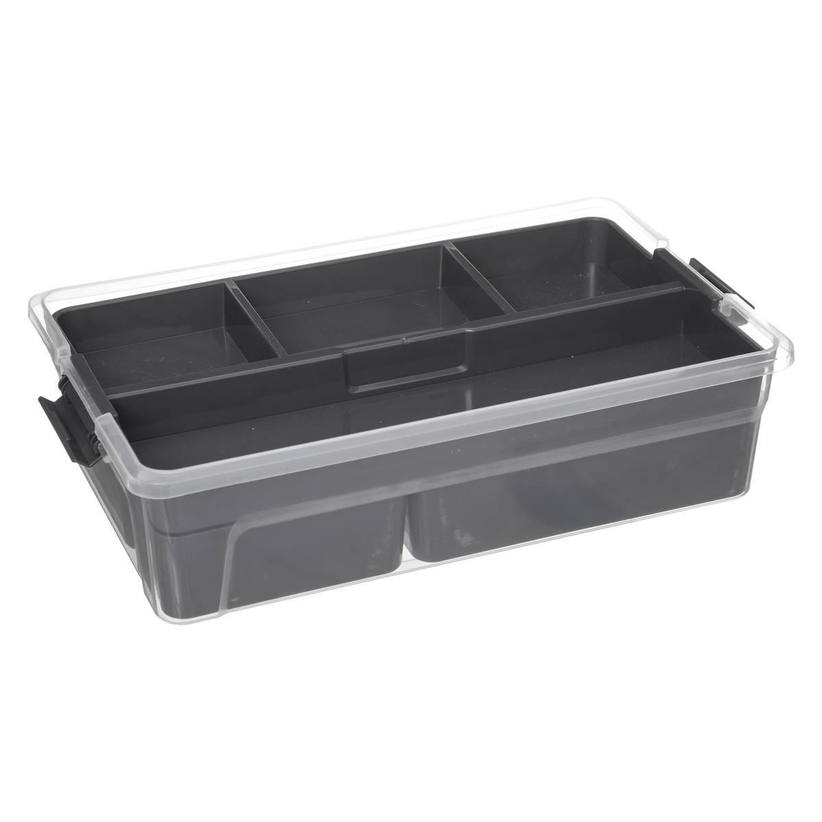 Storage box with compartment - plastic - 5.6 l
