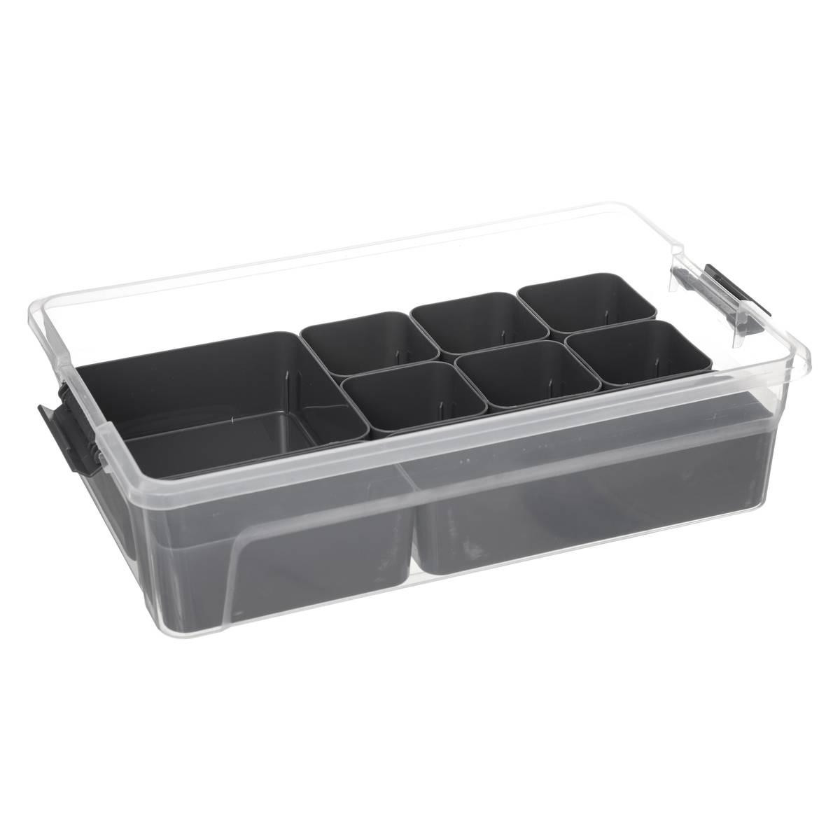 Storage box with compartment - plastic - 5.6 l