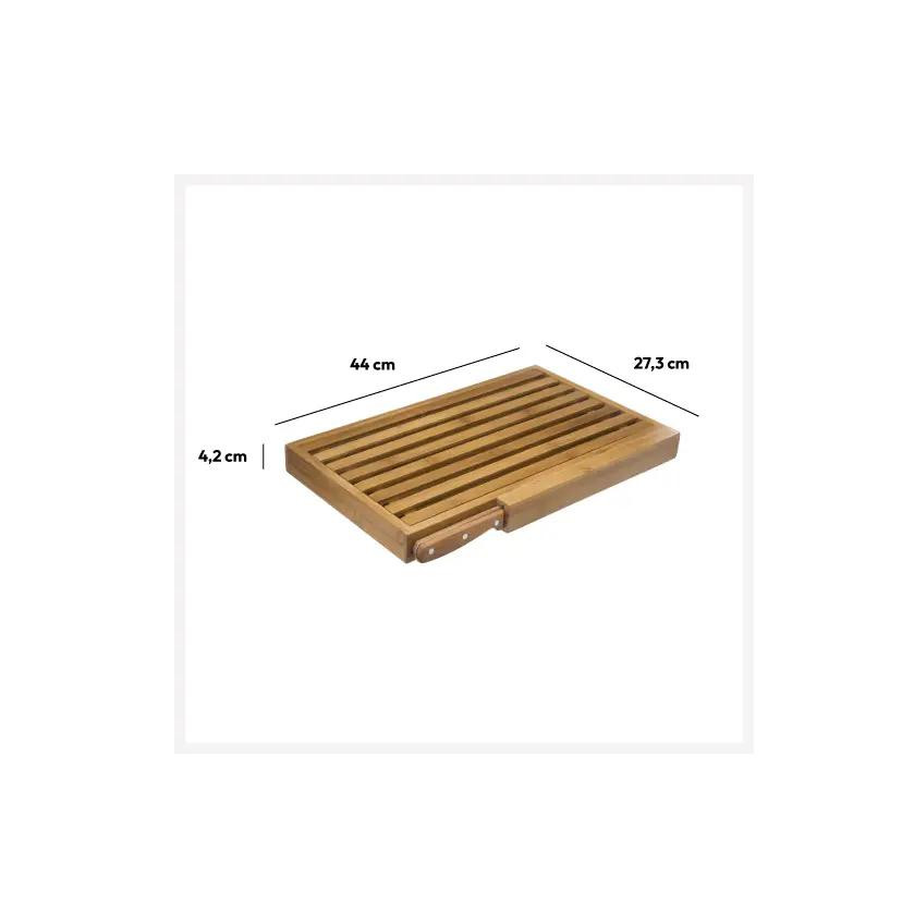 Cutting board with bread knife - bamboo