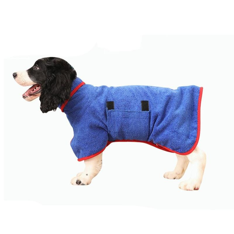Bathrobe for dog - blue - size m
